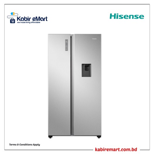 Hisense 564 L Side by Side Refrigerator-Silver