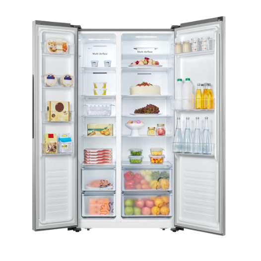 Hisense 564 L Side by Side Refrigerator-Silver