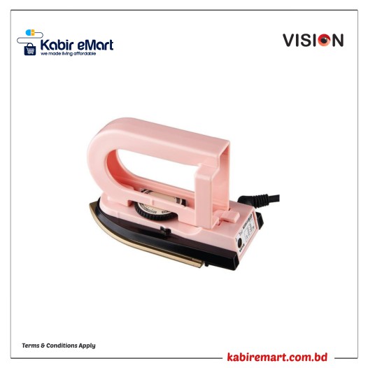 VISION Travel Electronic Iron with Aluminium Sole Plate VIS-TEI-006 Pink