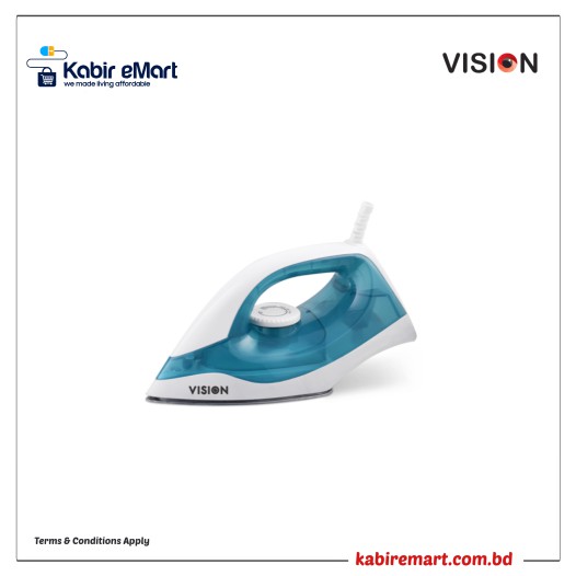 Vision Light Weight Electric Iron 1000W with Overheat Protection VIS-DEI-009 Blue