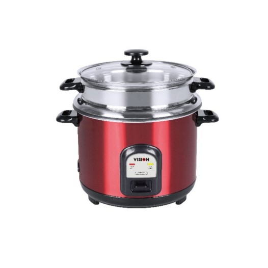 VISION 1.8 Liter Rice Cooker 40-06 Stainless Steel Red Double Pot