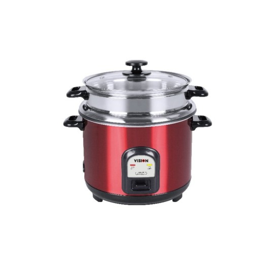 VISION 3.0 Liter Rice Cooker 50-05 Stainless Steel Red Double Pot