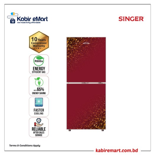 SINGER Top Mount Refrigerator 243 Ltr  BCD-243R-RG  Red  Refrigerator