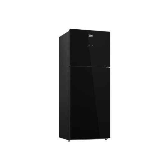 BEKO Top Mount Refrigerator 340 Ltr Black Glass Door Refrigerator