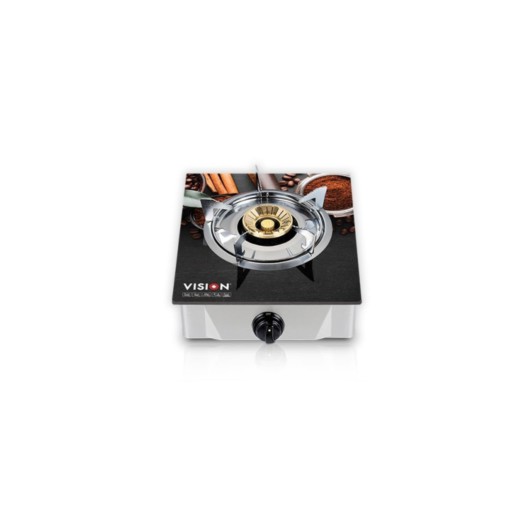 VISION LPG Single Glass Gas Stove Chocolate 3D