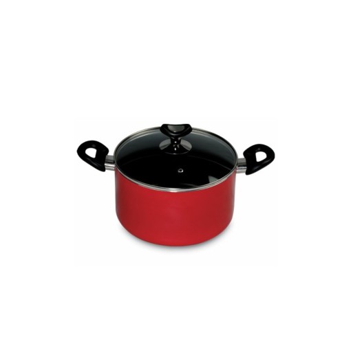 VSN NS Glamour Casserole with Lid (Red) - 24 cm Vision Fry Pan