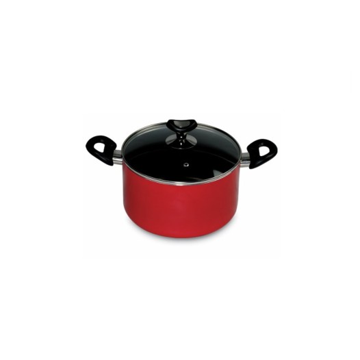 VSN NS Glamour Casserole with Lid (Red) - 26 cm Vision Fry Pan