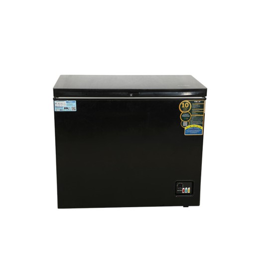 VISION Glass Door Chest Freezer RE-250 Liter Black Refrigerator