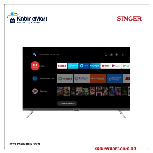 SINGER ANDROID TV E32 SLE32D6100GOTV Refrigerator