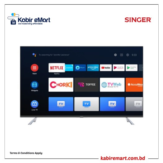 SINGER Primax 4K Android TV  S43  SLE43U5000GOTV Television