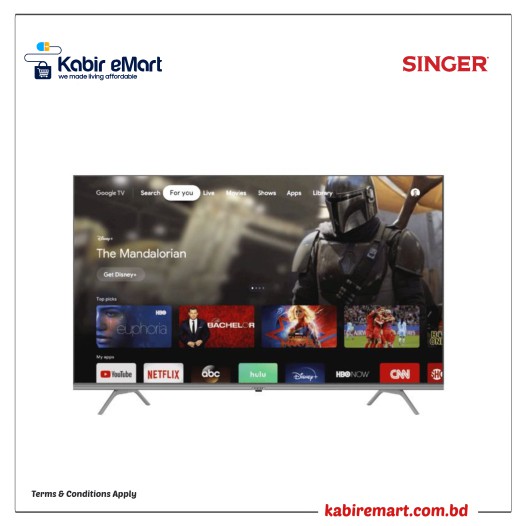 SINGER Frameless 4K Google TV S50  SLE50G22GOTV Television