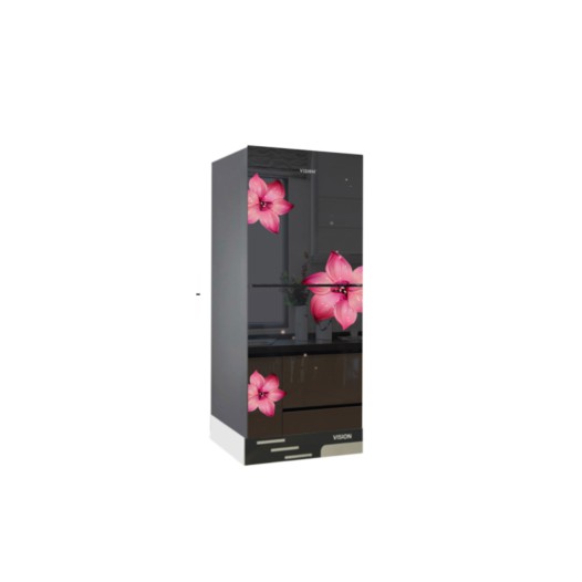 VISION Glass Door Refrigerator RE-200 Liter Mirror Pink Rain Top Mount