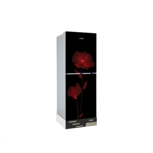 VISION Glass Door Refrigerator RE-150L Daisy Red F Top Mount