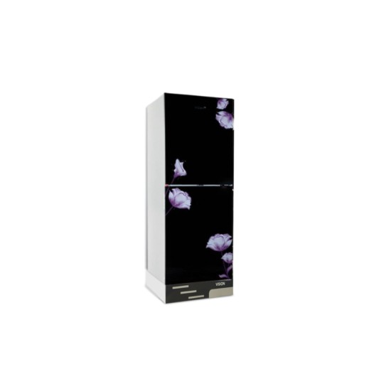 VISION Glass Door Refrigerator RE-252L Mirror Purple Flower Bottom Mount