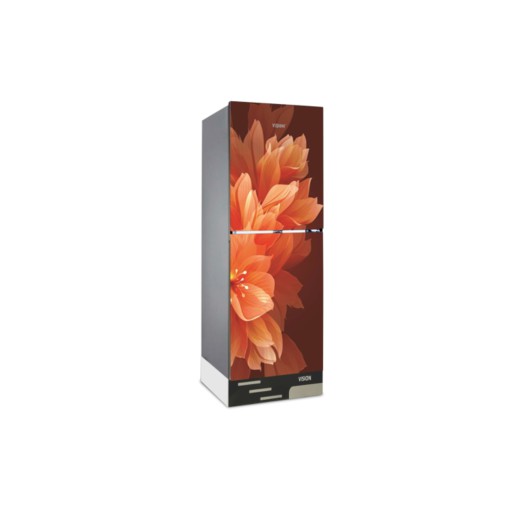 VISION Glass Door Refrigerator RE-222 Litre Lily Orange Top Mount