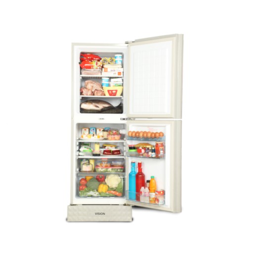 VISION Glass Door Refrigerator Re-200l Red Rose Flower