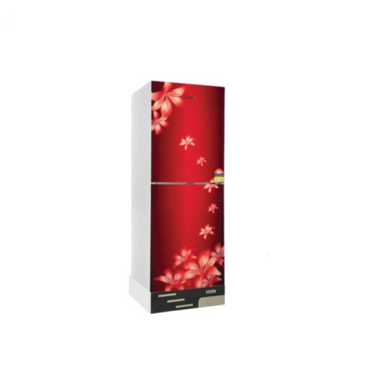 Vision Glass Door Top Mount Refrigerator Re-238 Liter Lily Flower Maroon