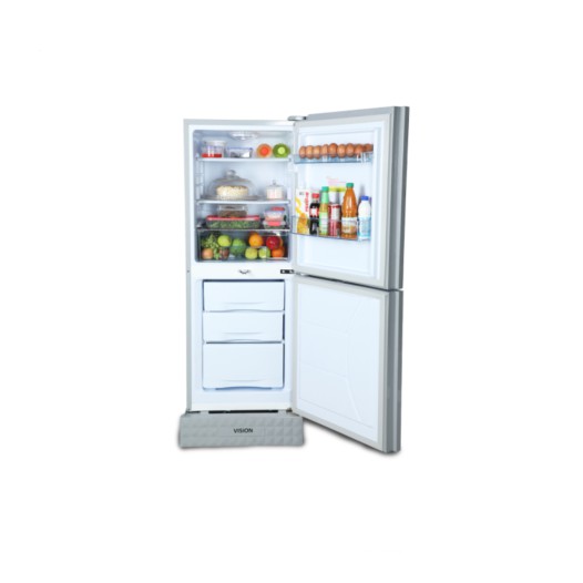 VISION Glass Door Refrigerator RE-185L Blue New Bottom Mount