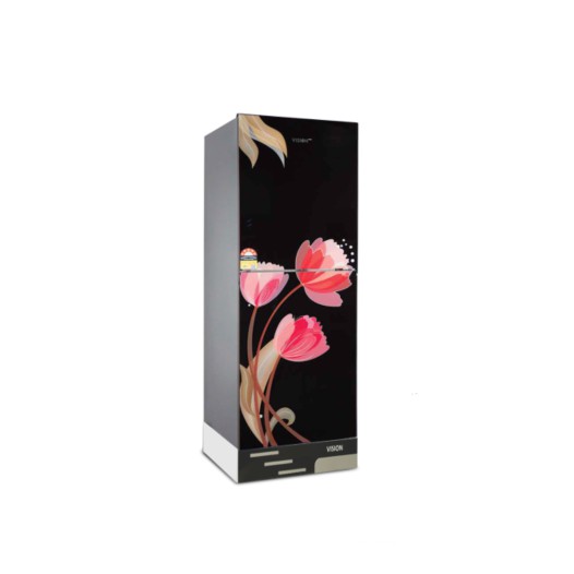 VISION Glass Door Digital Display RE-252L Pink Tulip Black Bottom Mount