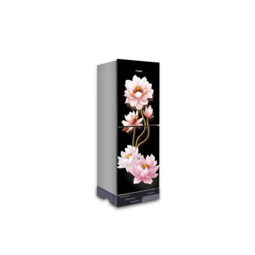 VISION Glass Door Refrigerator RE-142 Liter Dahlia Flower Top Mount