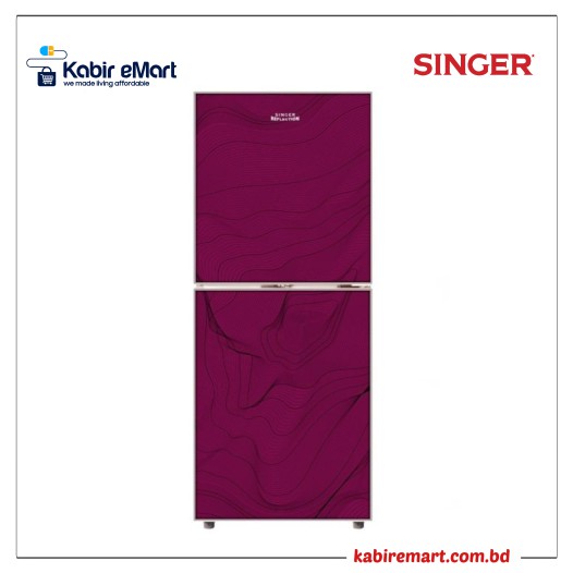 SINGER Top Mount Refrigerator 333 Ltr  BCD-333R-MRG Marble Red Refrigerator