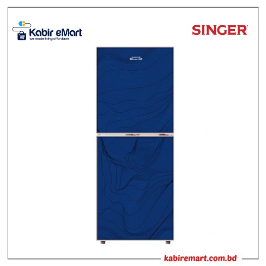 SINGER Top Mount Refrigerator 333 Ltr BCD-333R-MNG  Marble Blue  Refrigerator