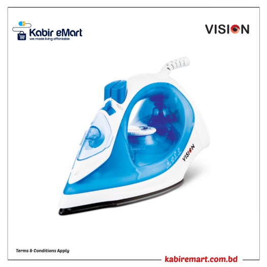 VISION Electric Iron 1800W with Shock and Burn Proof VIS-SEI-002 Multi Color