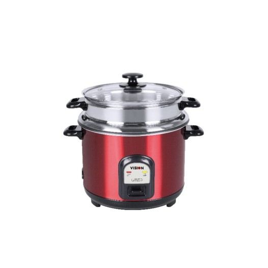 VISION 3.0 Liter Rice Cooker Premium Stainless Steel Double Pot Red