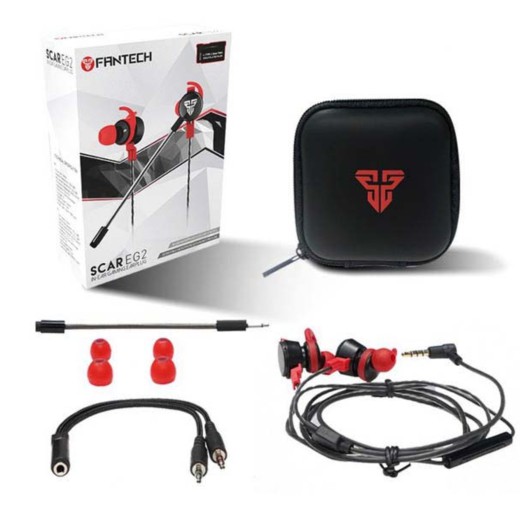 Fantech EG2 Scar 3.5mm Single & Dual Port Gaming & Music Earphone Black