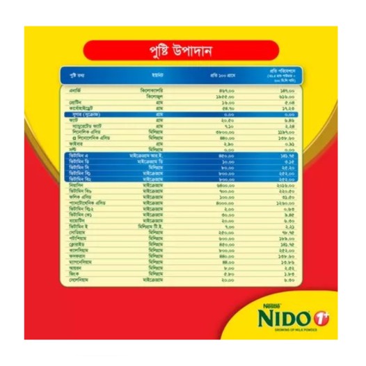 Nestlé Nido 1+ Growing Up Milk Powder (1-3 Y) 350 gm