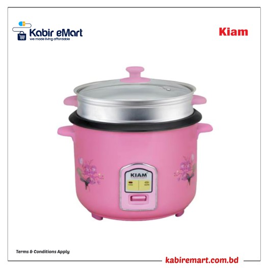 Kiam SFB-5702 1.8L 700W Rice Cooker Straight Full Body With Glass Lid