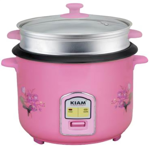 Kiam SFB-5702 1.8L 700W Rice Cooker Straight Full Body With Glass Lid