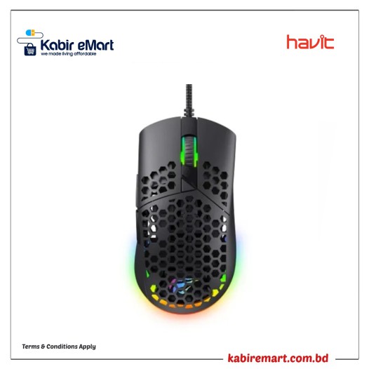 Havit MS1036 RGB Wired Programmable Gaming Mouse