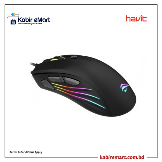 Havit HV-MS1002 RGB Backlit Programmable Black Gaming Mouse