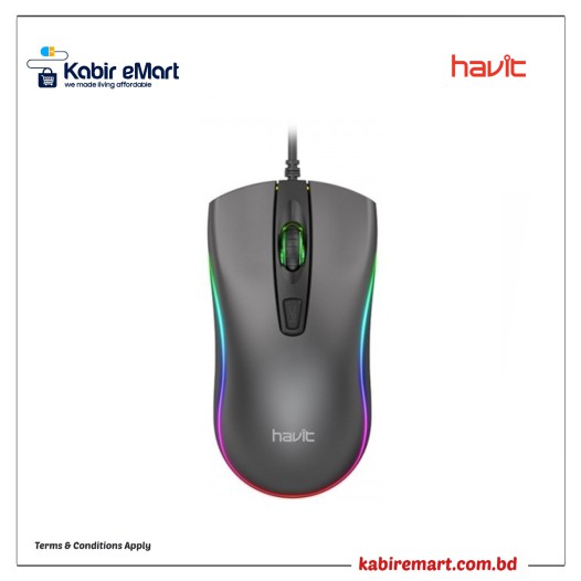 Havit MS72 Cool RGB LED USB Gaming Mouse Black