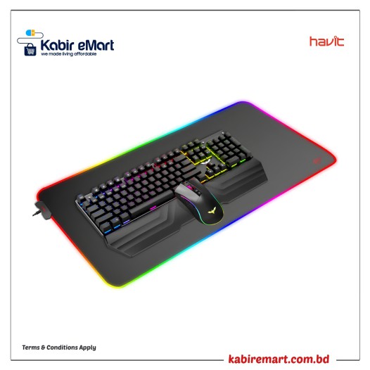 Havit KB511L RGB Wired Mechanical Gaming Keyboard, Mouse & Mouse Pad 3-in-1 Combo