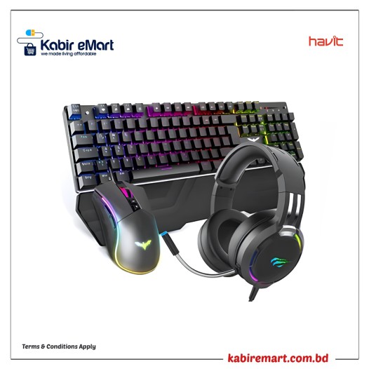 Havit KB380L Mechanical Keyboard, Mouse & RGB Headset Combo