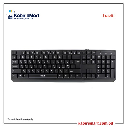 Havit KB378 USB Exquisite Keyboard with Bangla