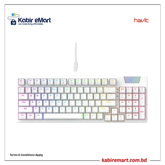 Havit KB885L Gamenote USB to Type-C Multi-Function RGB Backlit Mechanical Keyboard