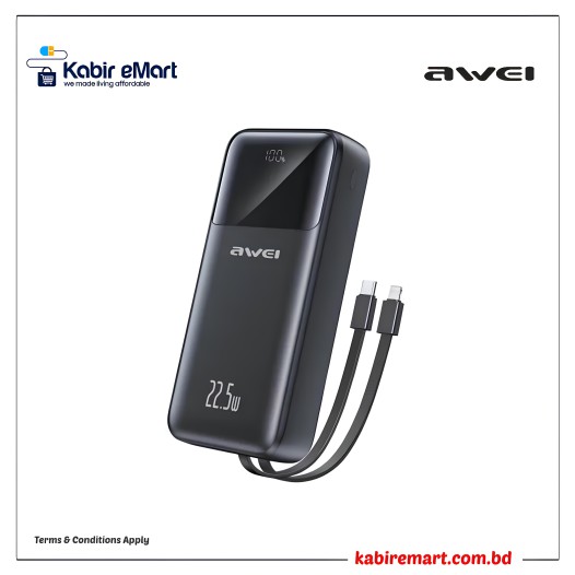 Awei P107K 20000mah 22.5W Fast Charging Digital Display Power Bank