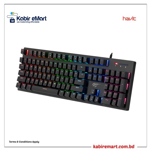 Havit HV-KB858L RGB Backlit Mechanical Gaming Keyboard with Bangla