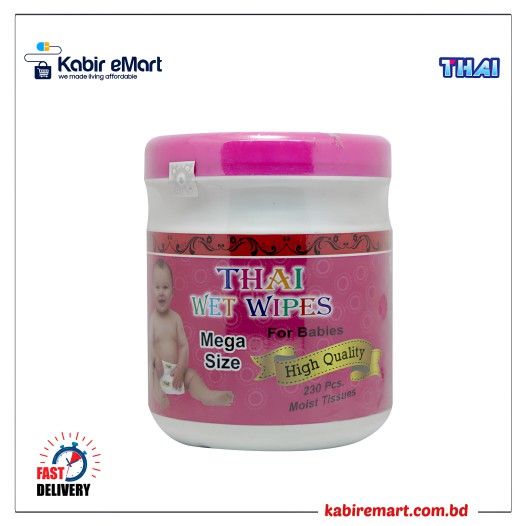 Thai Wet Wipes 230pcs in Tube (Pink Colour)