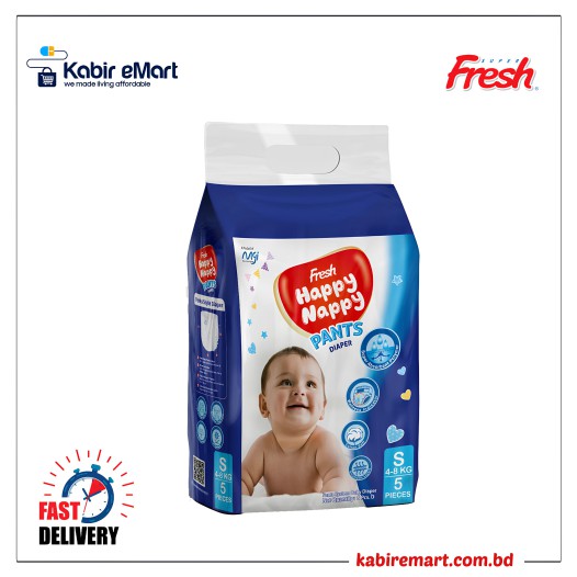 Fresh Happy Nappy Pant Diaper S (4-8 kg) 5 pcs