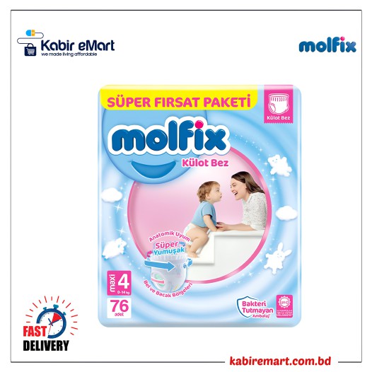 Molfix Baby Diaper Pants Super Pack Maxi 9-14 kg 76 Pcs