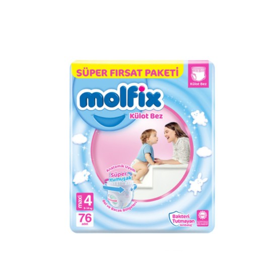 Molfix Baby Diaper Pants Super Pack Maxi 9-14 kg 76 Pcs