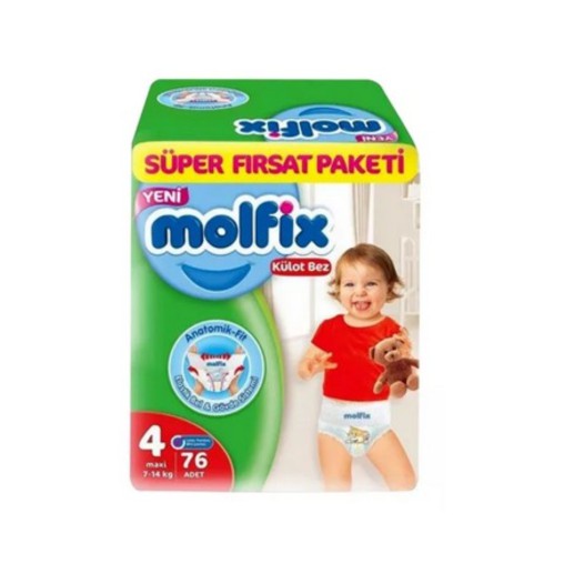 Molfix Baby Diaper Pants Super Pack Maxi 9-14 kg 76 Pcs