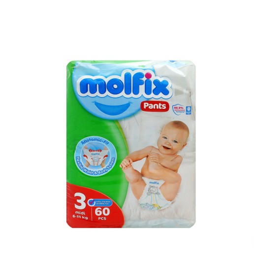 Molfix Baby Diaper Pants Super Pack Midi ( 6-11 kg )60 Pcs