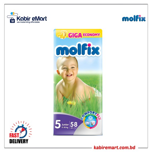 Molfix Giant Junior Belt (11-18 Kg) 58 Pcs