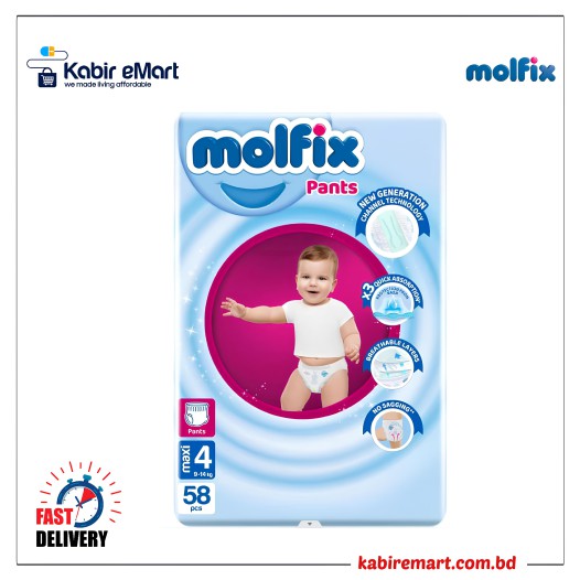 Molfix Jumbo Large (9-14 Kg) 58 pcs