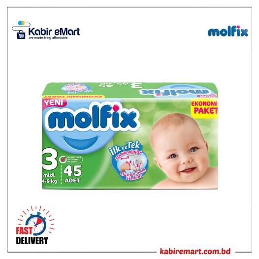 Molfix Jumbo Midi Belt (4-9 Kg )45 Pcs